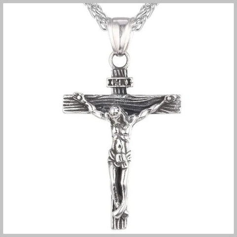 Silver crucifix Jesus Cross Necklace