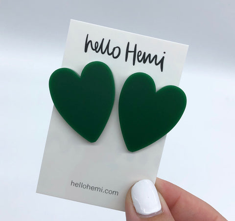 True LOVE Hearts - Matte Forest Green