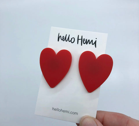 True LOVE Hearts - Matte Red