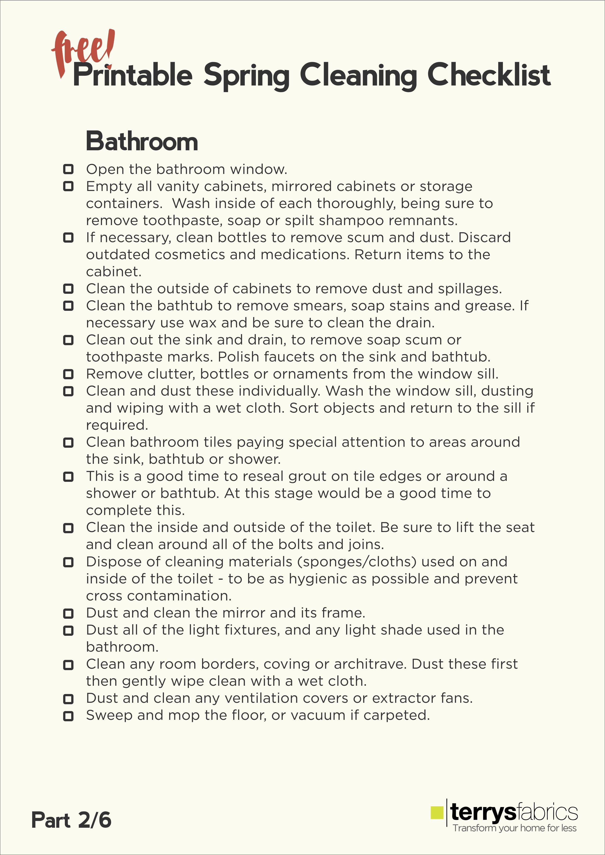 Ultimate Spring Cleaning Bathroom Checklist