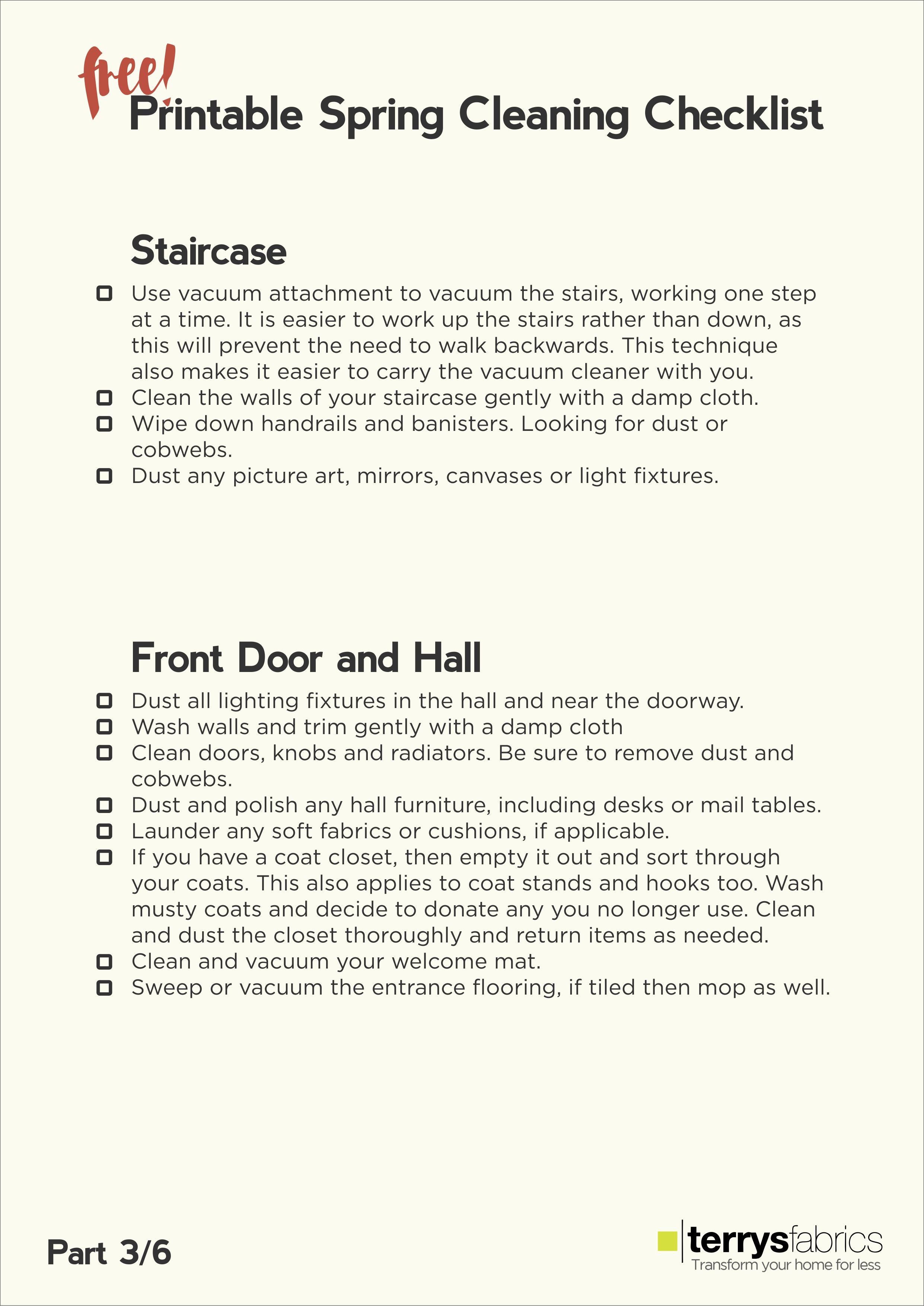 Ultimate Spring Cleaning Hall & Staircase Checklist