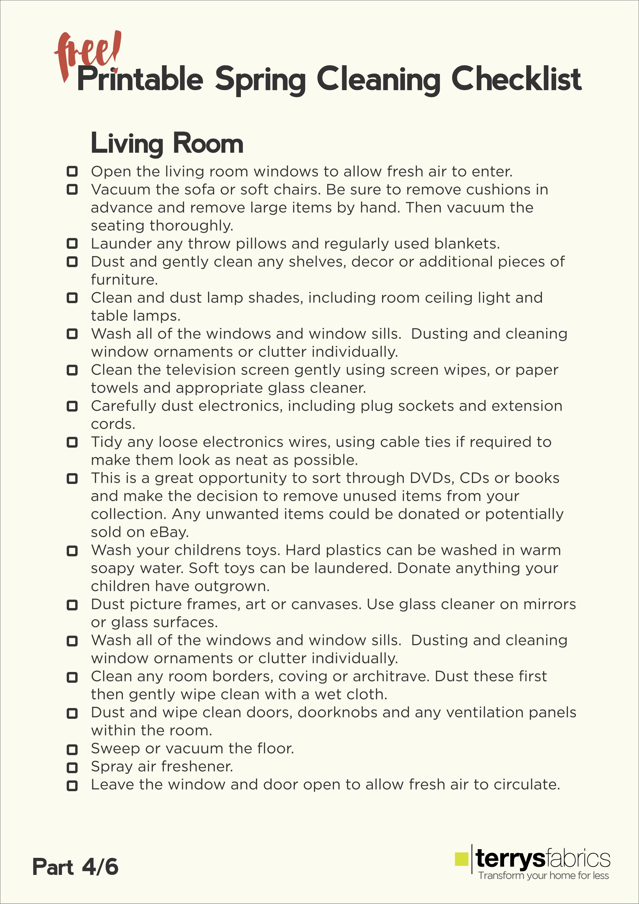 Ultimate Spring Cleaning Living Room Checklist