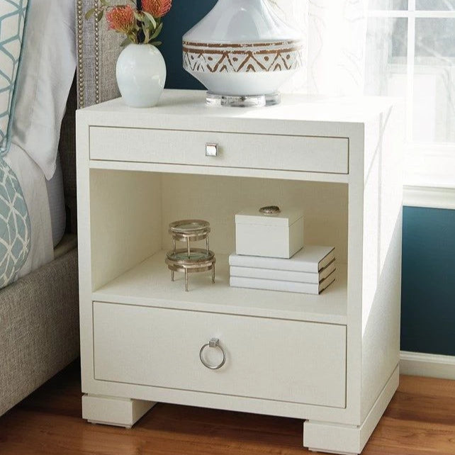 Bungalow 5 Frances 2 Drawer Side Table White