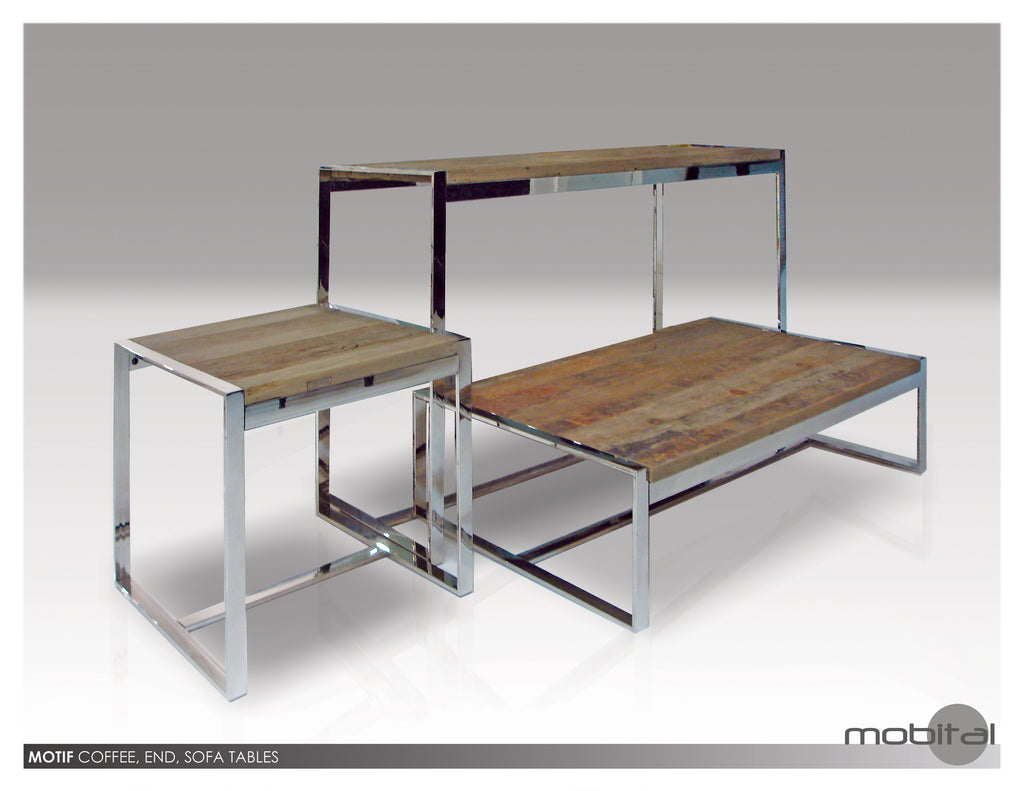 Motif End Table (Natural Wood)