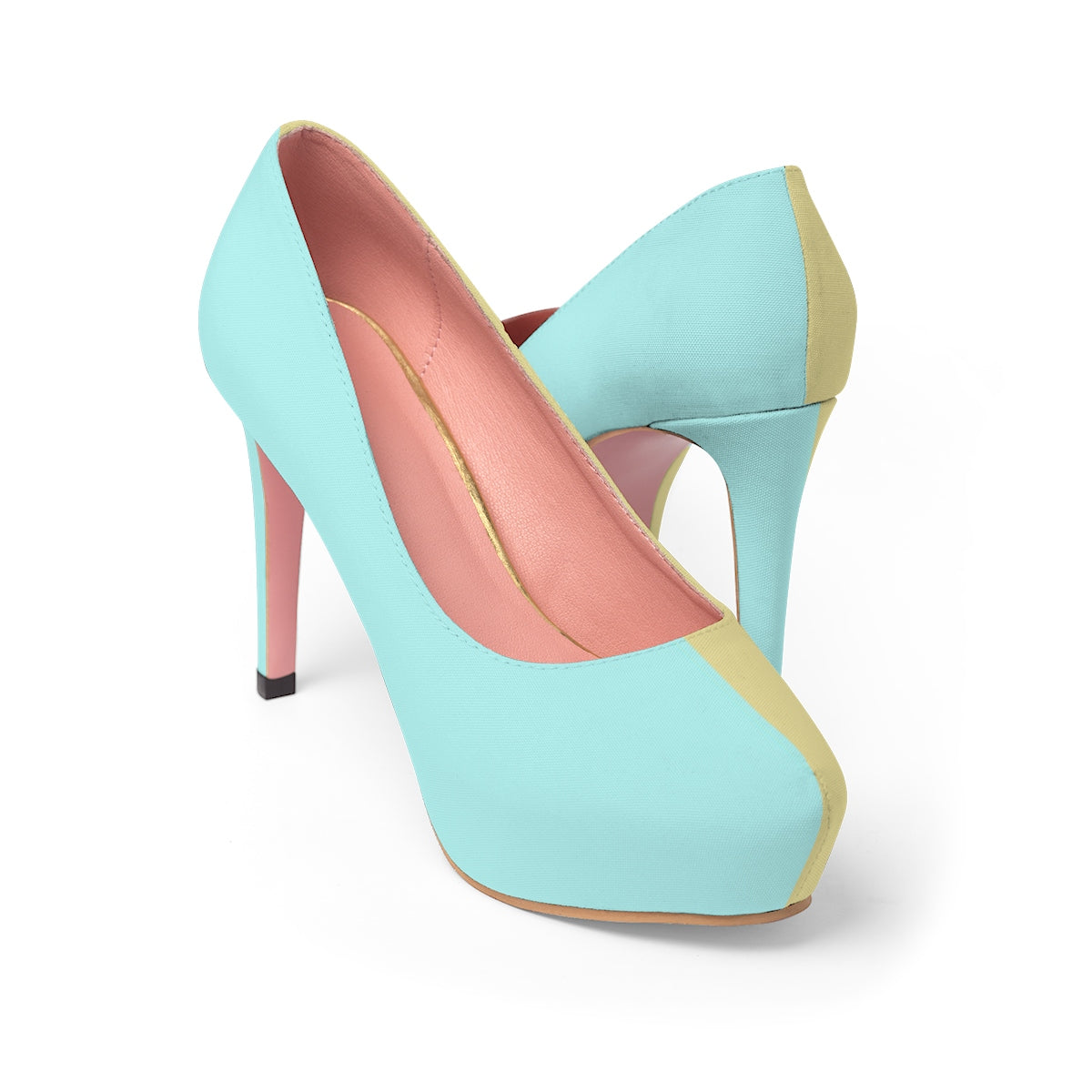 light blue platform heels