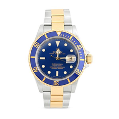 Rolex Watch - Oyster Perpetual Submariner Stainless Steel and 18k Yellow Gold Oyster Bracelet with 18k Yellow Gold Unidirectional Rotating Bezel and Blue Tone Dial