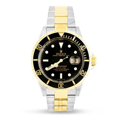 Rolex Watch - Oyster Perpetual Submariner Stainless Steel and 18k Yellow Gold Oyster Bracelet with 18K Yellow Gold Unidirectional Rotating Bezel and Black Tone Dial