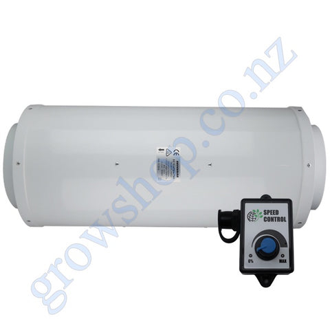 250mm Silenced EC Mixed Flow Fan c/w Speed controller - 1808 Cubic Metres Per Hour