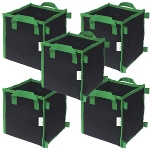 Fabric Pot Heavy Duty Square 26 Litre - 7 Gallon c/w Handles