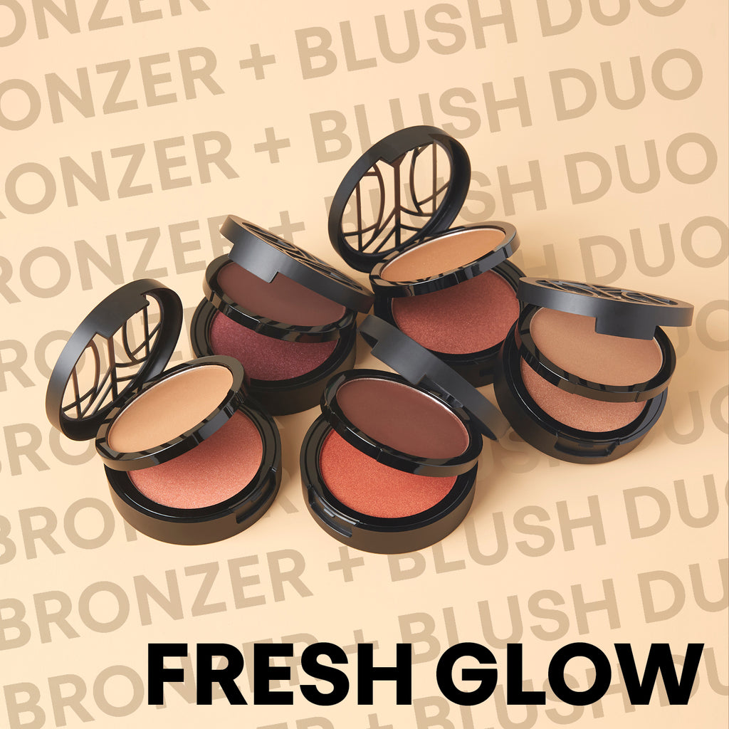 The Lip Bar Fresh Glow 2 Layer Bronzer + Blush Compact