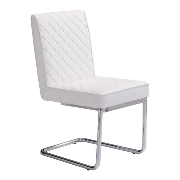 Zuo Modern Quilt Armless Dining Chair (Set of 2) White - 100188