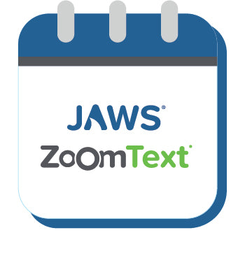 JAWS and ZoomText logo on calendar