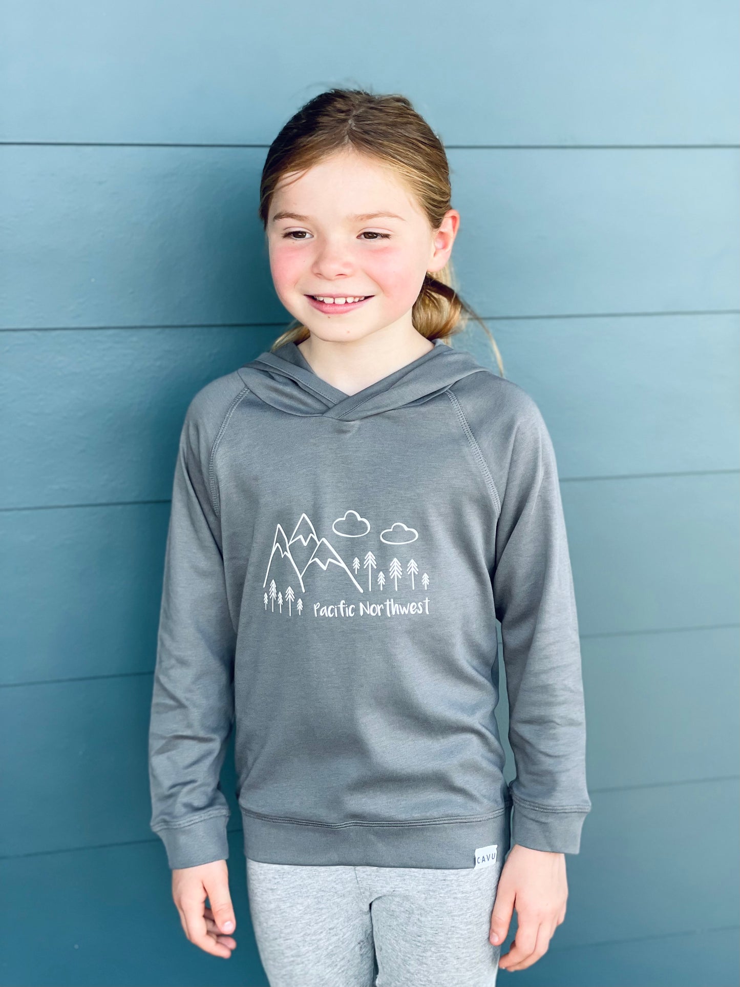 Pacific Northwest Organic Cotton Hoodie - Charcoal Gray / White