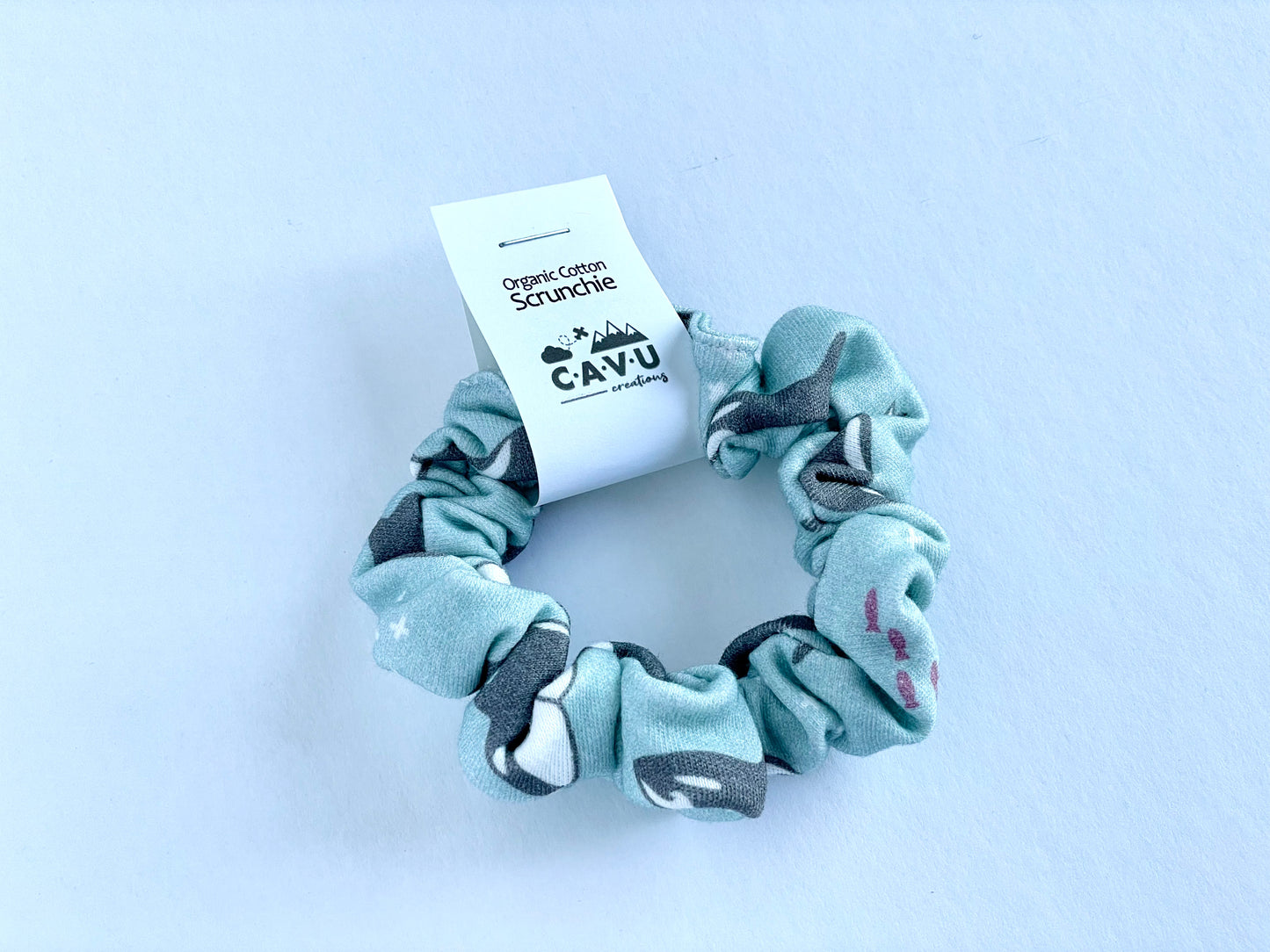 Organic Cotton Scrunchie - Orca Pod - Mint / Charcoal / Plum