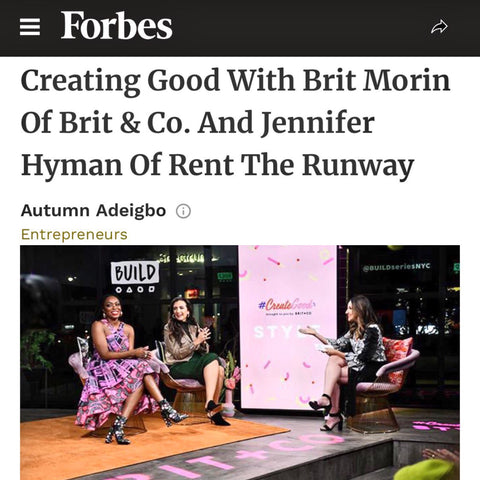 Autumn Adeigbo, Jennifer Hyman and Brit Morin at Brit+Co.'s #CreateGood 2018 at Build Studio on October 19, 2018 in New York.PHOTO BY NOAM GALAI