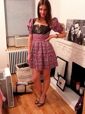 Image above- Yana, former assistant to Francois Nars wears one of my dresses.