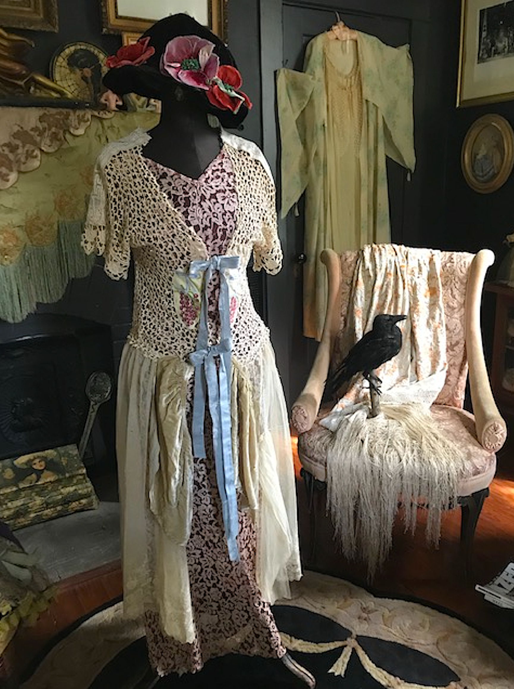 "CLASSIC" Extra Long Extended version Boudoir Queen Original Bed Jacket as seen in ELLE / VOGUE 100 year old Edwardian Lace