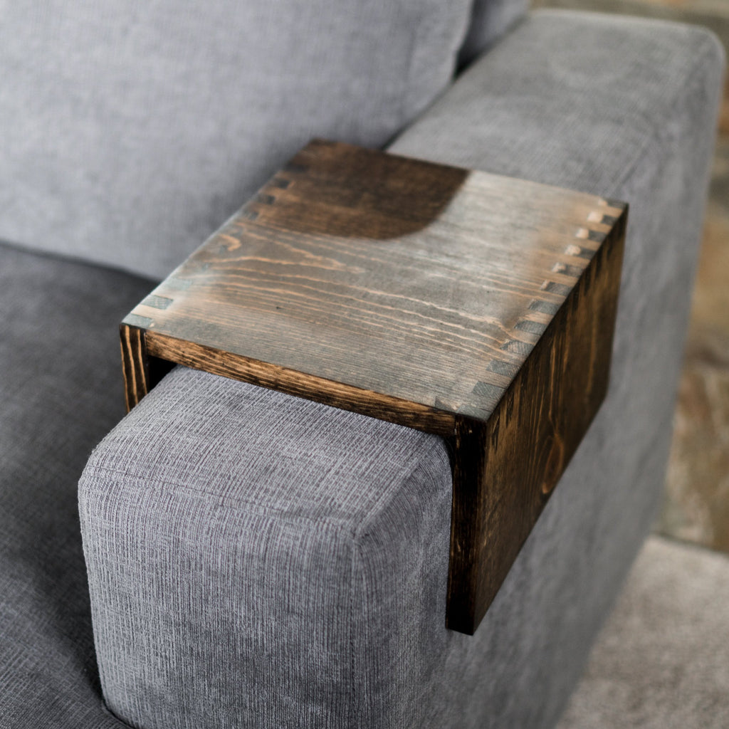 veer Gepensioneerd Wacht even Wood Couch Arm Tray Table - TV Tray - Modern - Made by Deborah