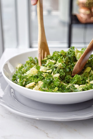 honey mustard brussel sprout kale salad