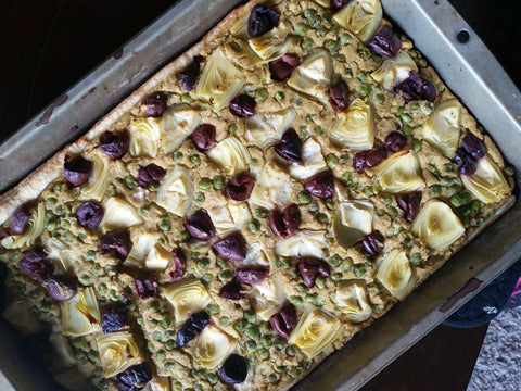 vegan olive artichoke tart 