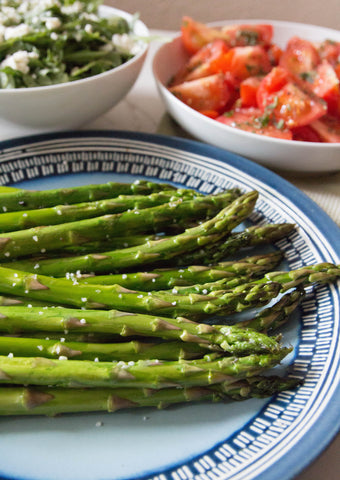 steamed asparagus with lemon olive (gluten free, vegan)