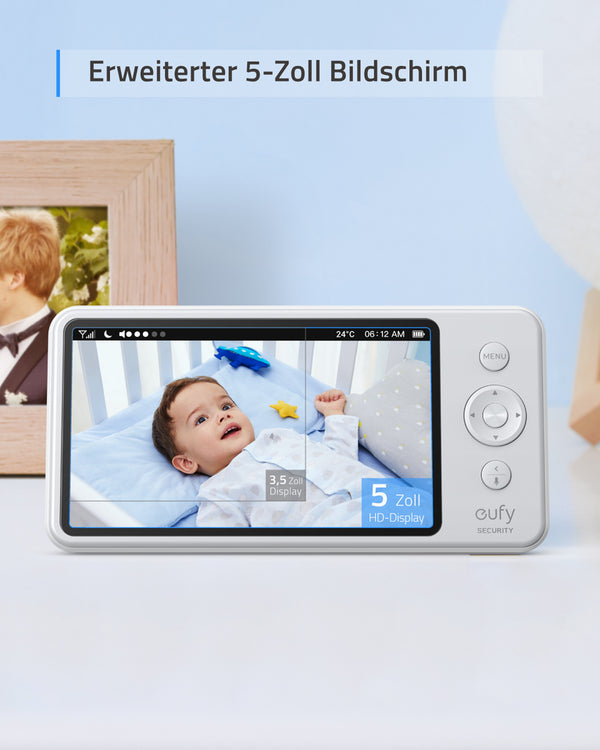 starke 5 Zoll Display eufy Security Babyphone Baby Monitor 720p Auflösung 