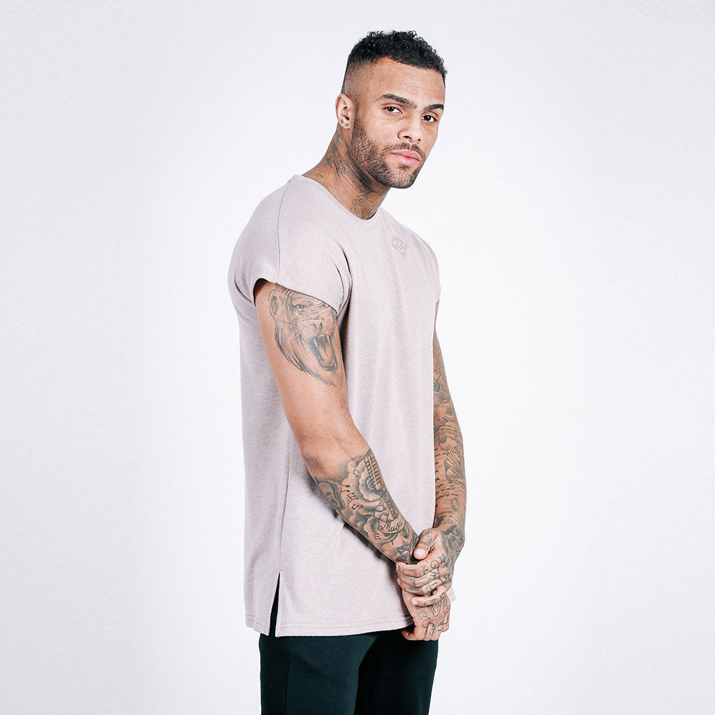 mauve machine fitness flow oversized throwover tee