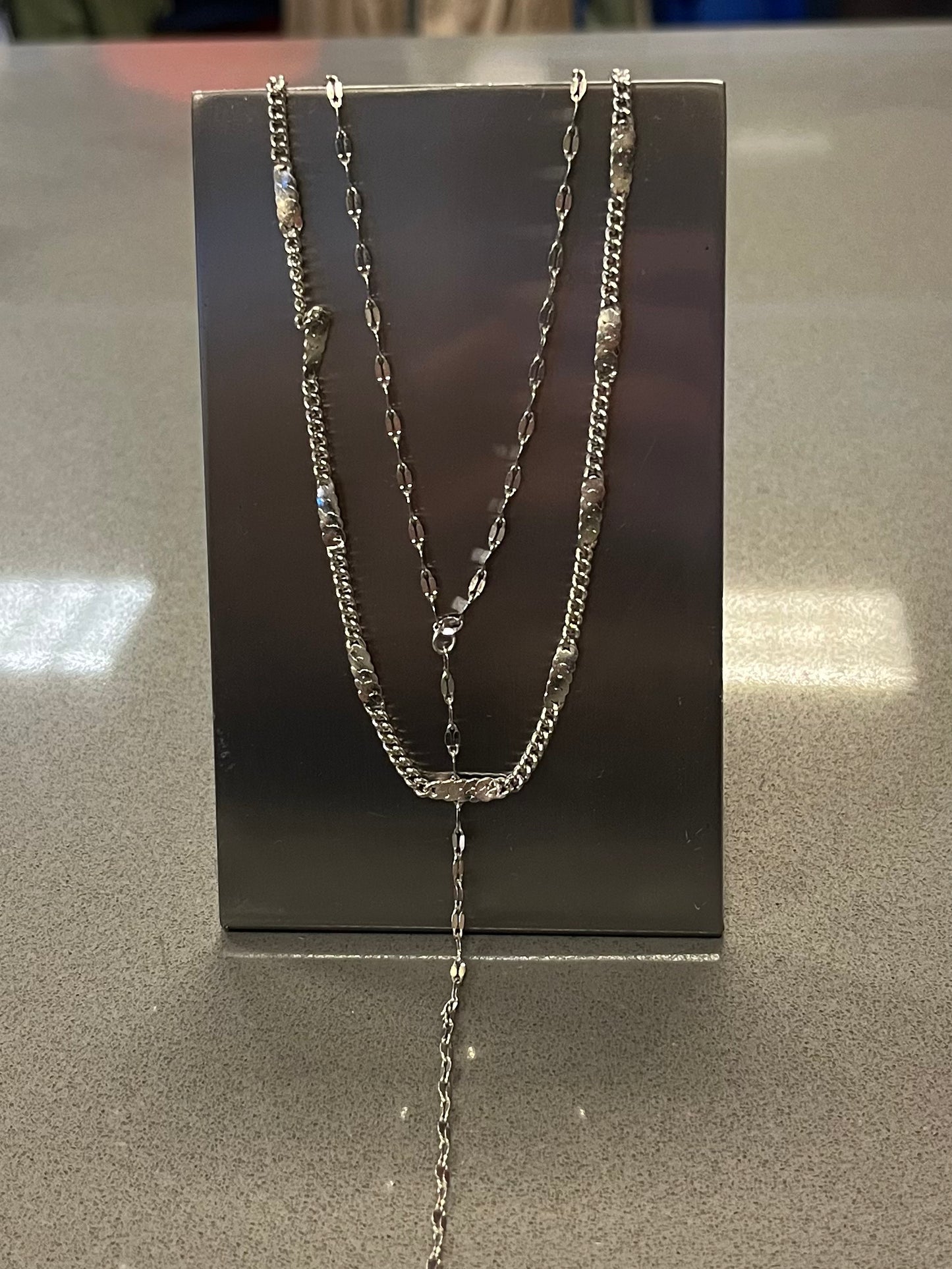 Silver Double Chain Necklace