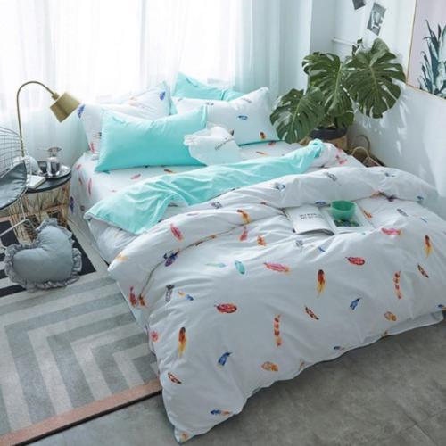 Color Feather Print And Embroidery Bed Linen Jesmine Australia