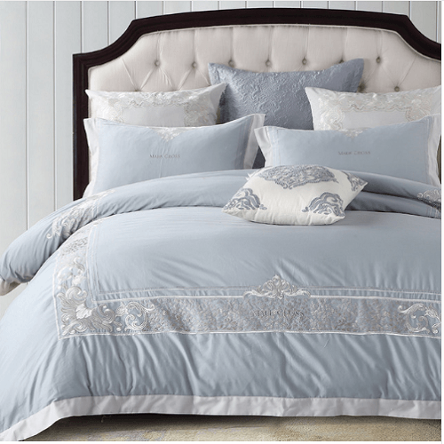 Light Blue Embroidery Duvet Cover Set Jesmine Australia