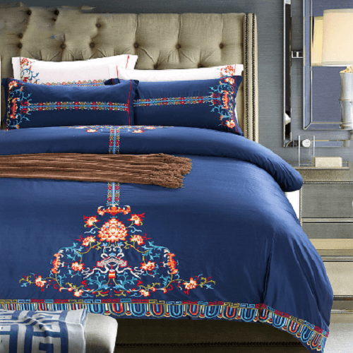 Navy Embroidery Duvet Cover Sets Jesmine Australia