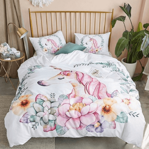 Popular STRIKING Unicorn Single Duvet Quilt Cover & Pillowcase Set Bedding