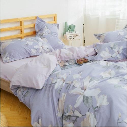 White Flowers Light Purple Bedding Set Jesmine Australia