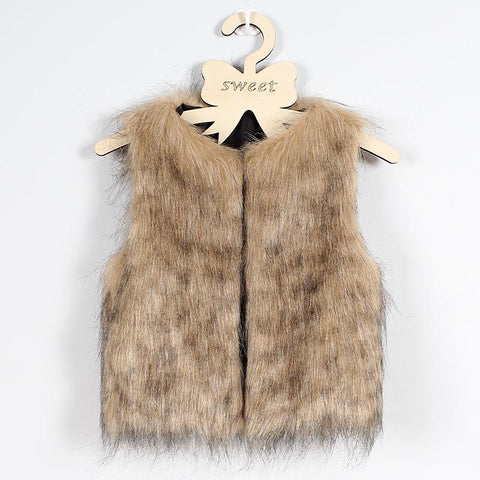 Girls Faux Fur Winter Vest