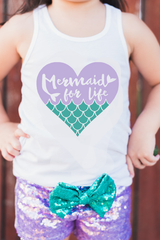 Mermaid for life sequin birthday outfit