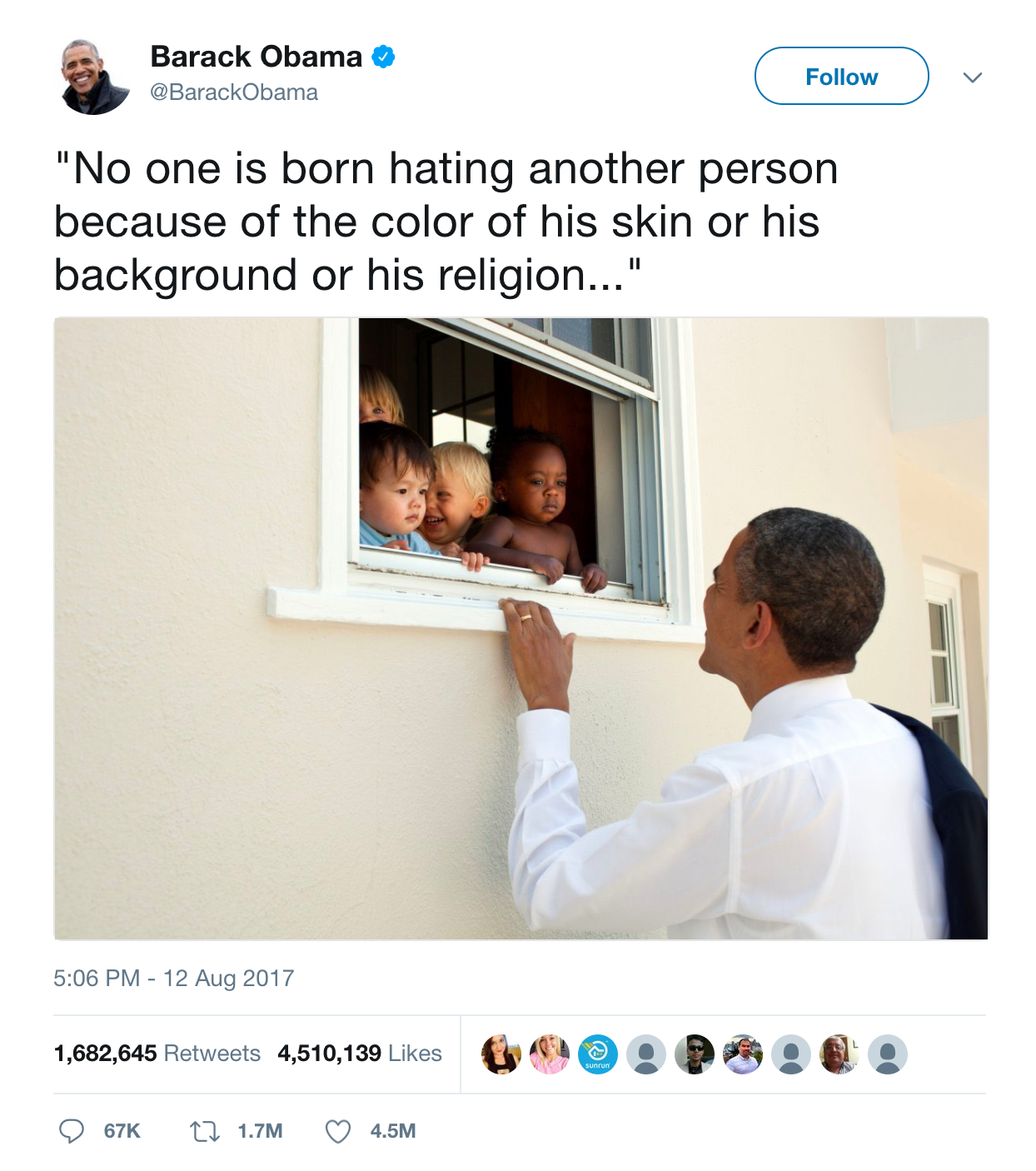 barack-obama-tweet-no-one-is-born-hating-another-person-because-of-the-color-of-his-skin-or-his-background-or-religion-most-liked-tweet-ever-2017-nelson-mandela-quote