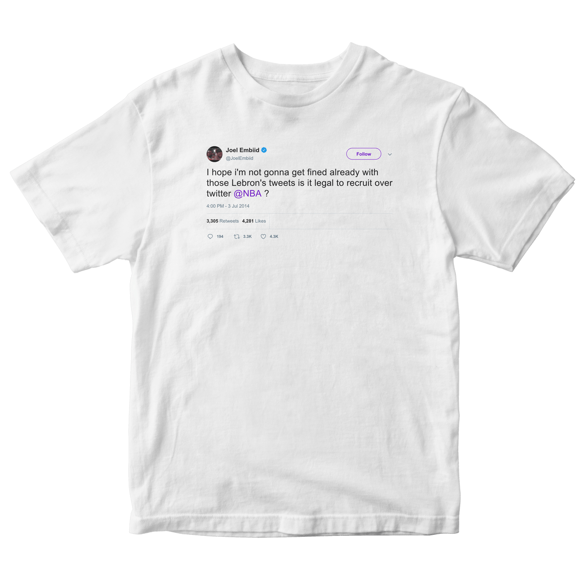 white lebron shirt