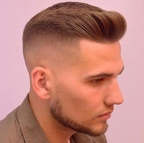 Modern crew cut haircut for men. 