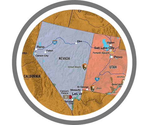 State lines are outlined in the Earthabitats Scratch Off USA Map Poster