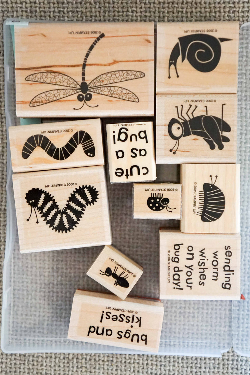 Retired Stampin Up Bugs and Kisses 11 Rubber Stamp Set