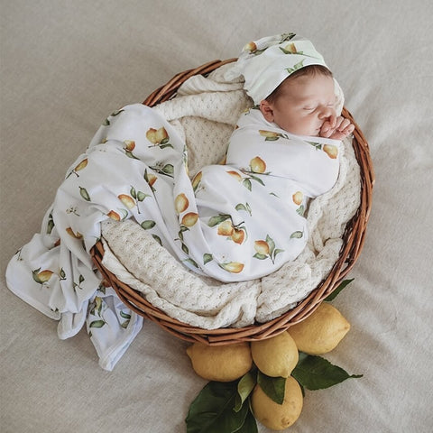 Snuggle Hunny Lemon Jersey Wrap Swaddle as sold by Scarlett Tippy Toes 