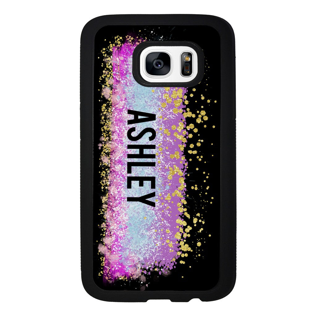 Unicorn Teal Purple Pink Gold Splash Personalized | Samsung Phone Case