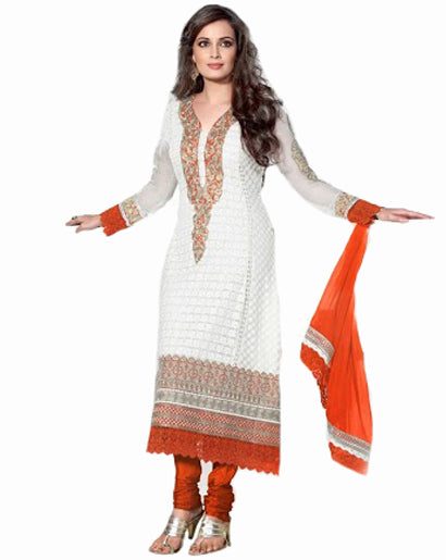 white long salwar suit