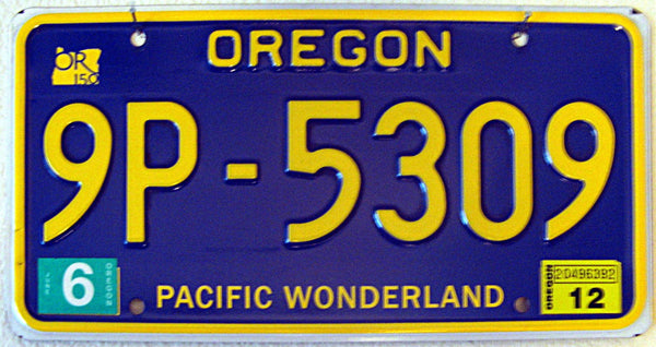 Oregon Pacific Wonderland lisense plate