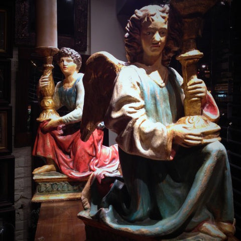 Italian Sculpted "San Domenico" Angel Candlebearers After Michelangelo (LEO Design)