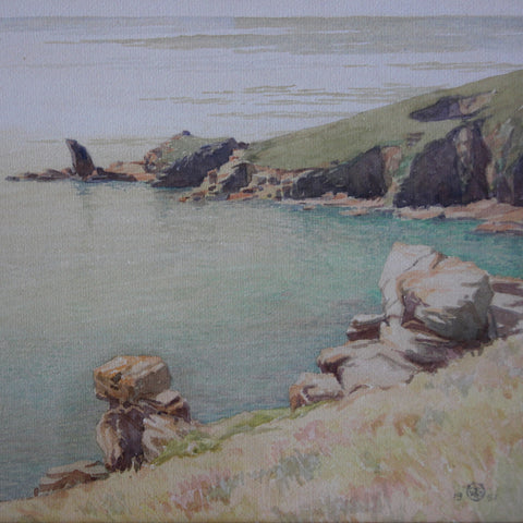 Cornish Watercolor of Anstey's Cove (LEO Design)