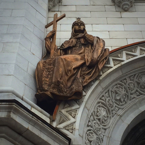 Bronze "Overdoor Saint" on Moscow's Cathedral of Christ the Savior (LEO Design)