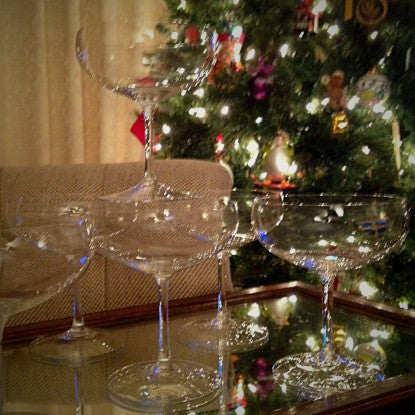 Finely-Blown Crystal Champagne Coupes (LEO Design)