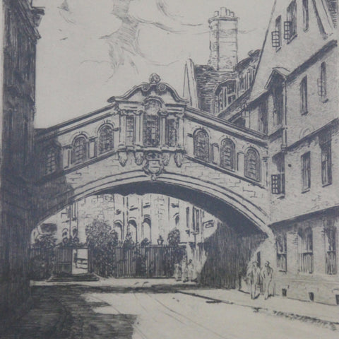 Hertford College's "Bridge of Sighs" Over New College Lane, Etching by Mabel Parker (LEO Design)