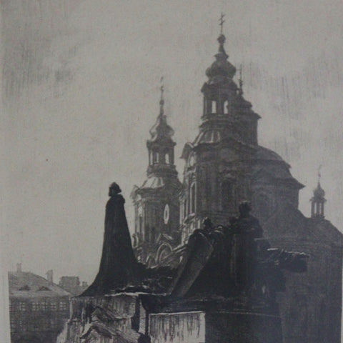 Etching of Prague's Old Town Square (LEO Design)